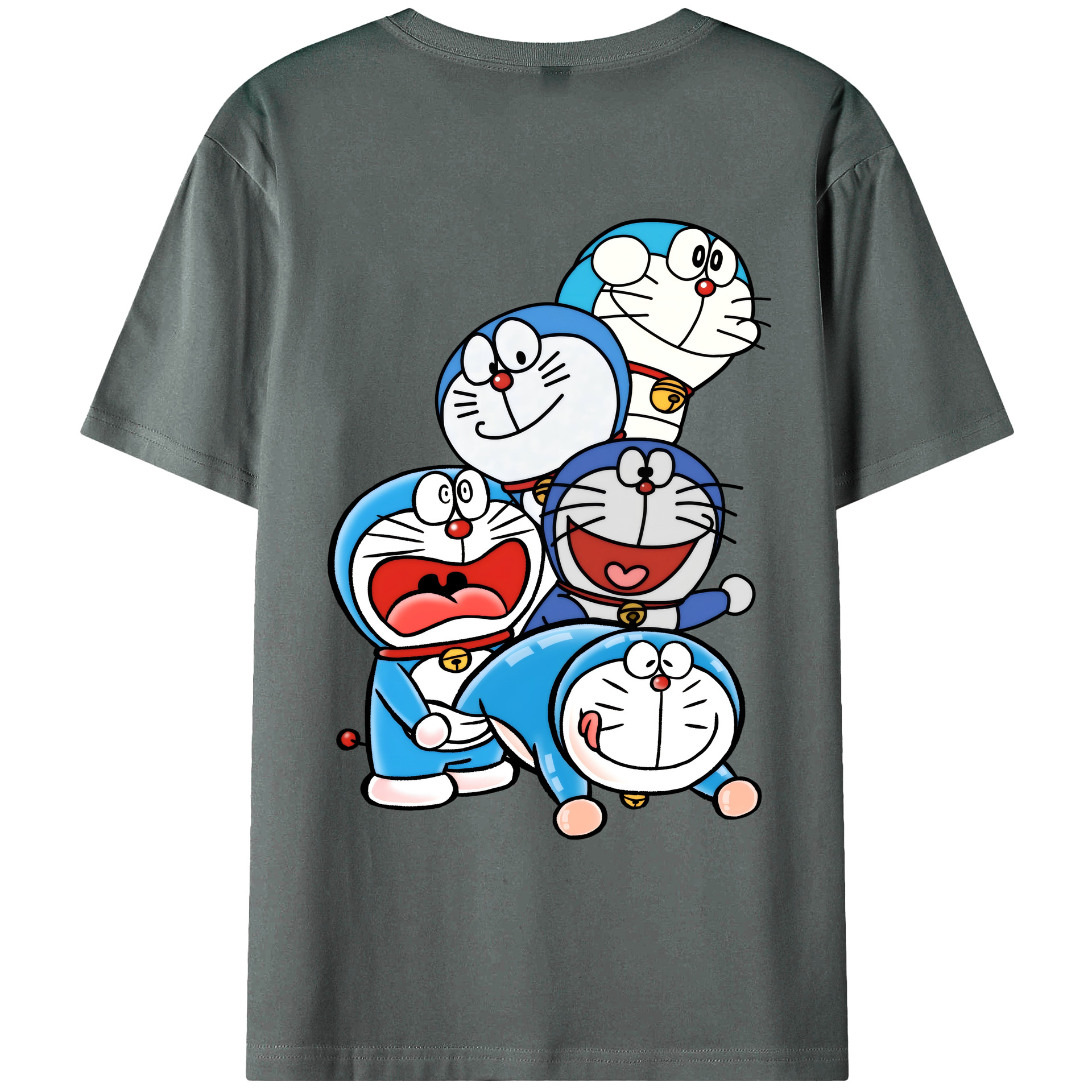 （画像用） ドラえもん Doraemon 綿100％ メンズ半袖Tシャツ（バックプリント） 通気性